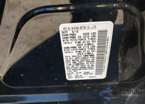 2014 Nissan Rogue Select S z USA, uszkodzony, nr VIN JN8AS5MT2EW619465